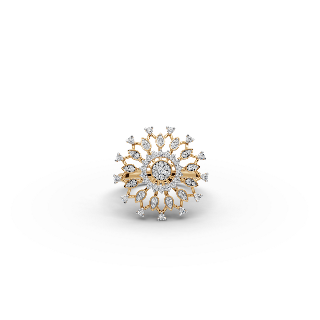Sunburst Halo Lab-Grown Diamond Ring