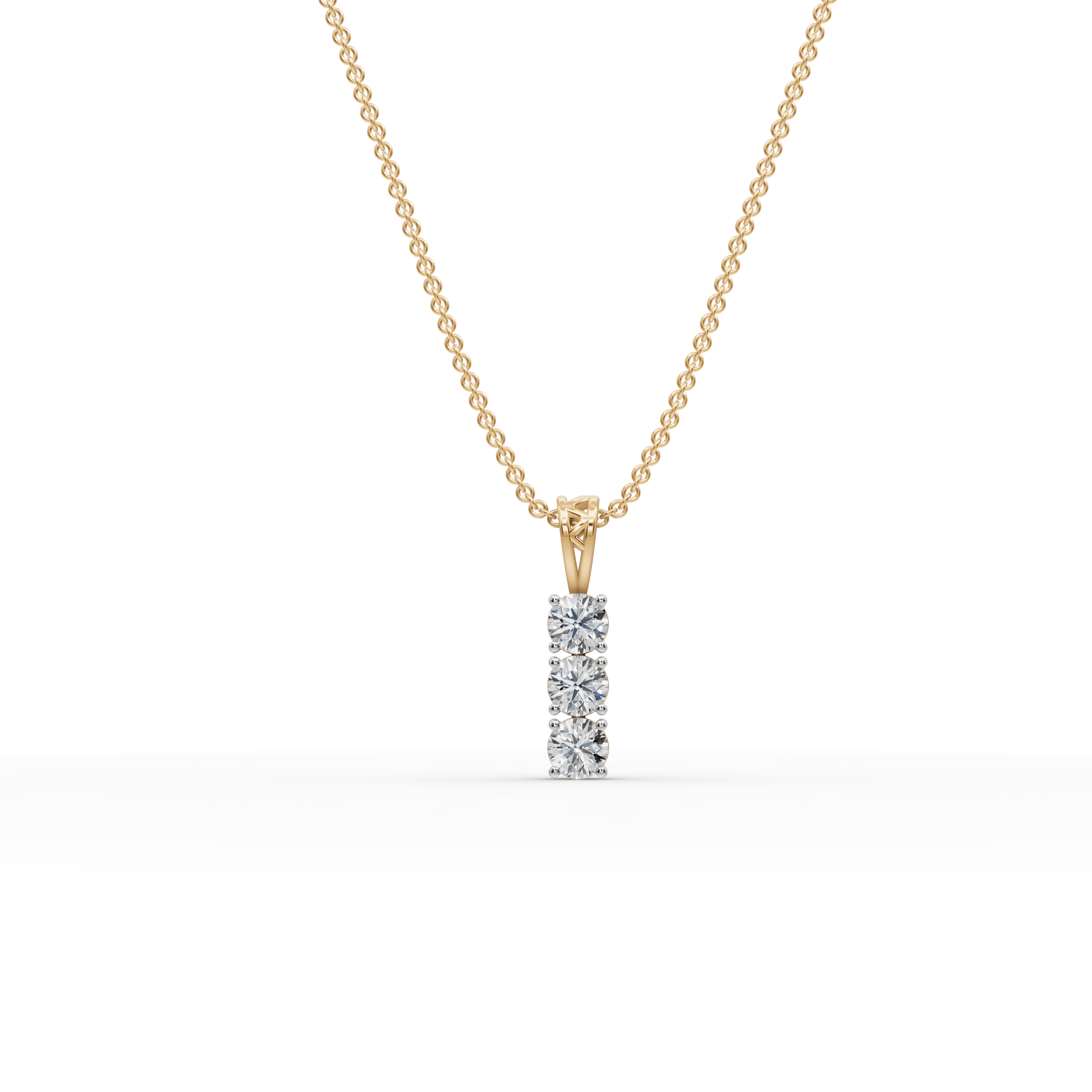 0.75 ct 3 Stone Lab Grown Diamond Pendant Ethical Fine Jewelry