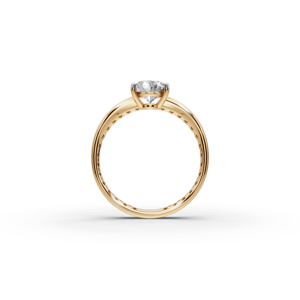 1.50 tcw Oval Cut Gold Lab-Grown Diamond Ring