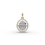 Dual Oval Lab-Grown Diamond Gold Pendant