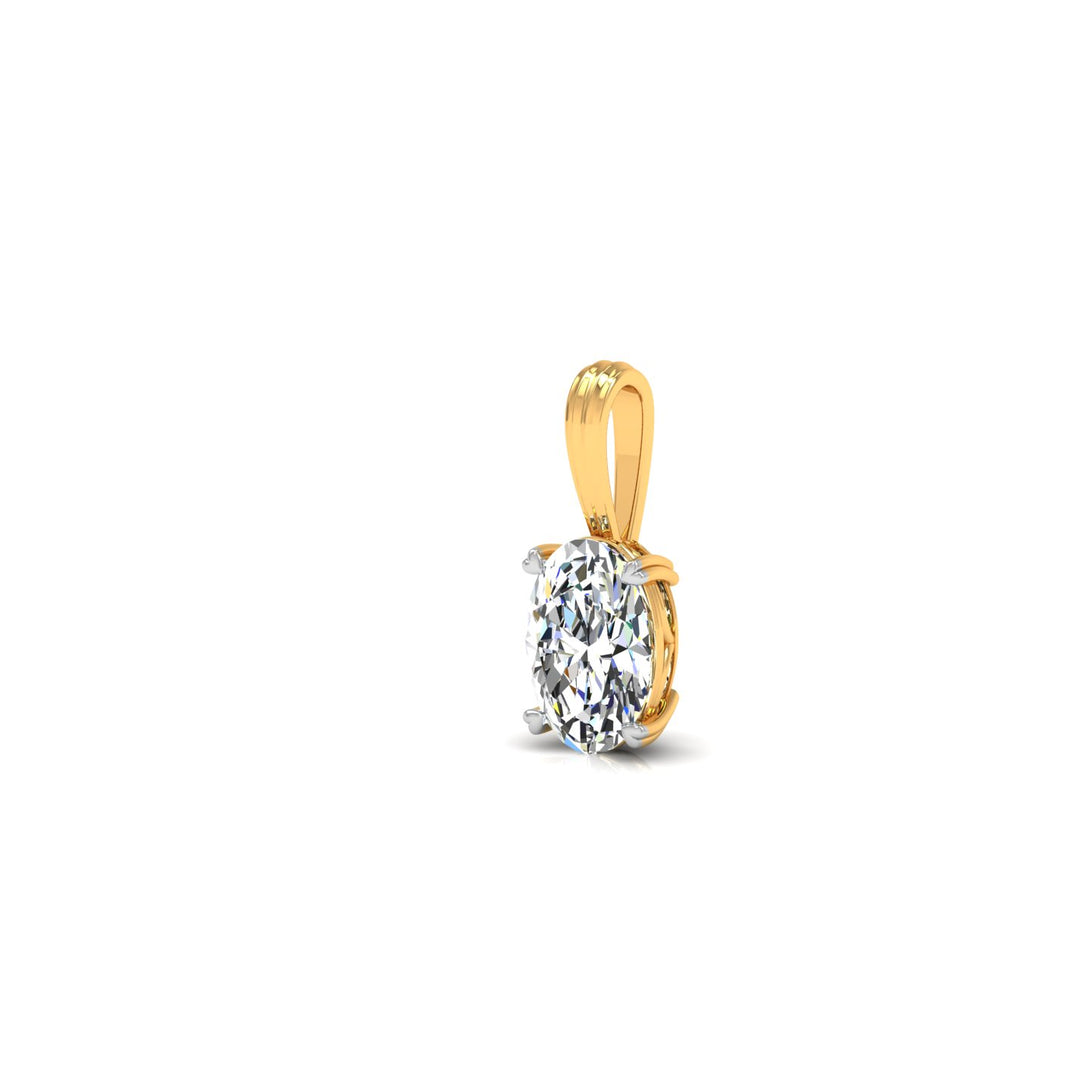 Elegant Oval Cut Solitaire Pendant with 3.00 ct. CVD Lab-Grown Diamond.