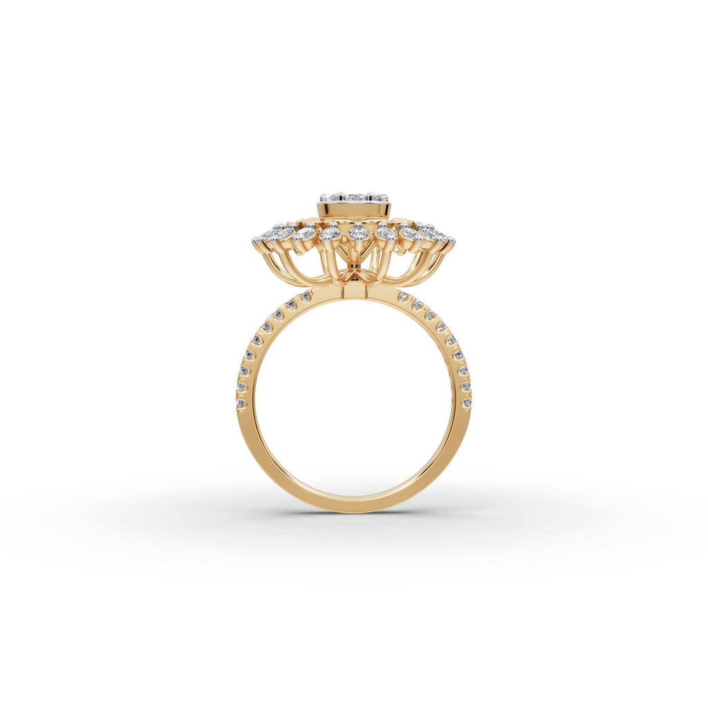 Sunburst Cluster Lab-Grown Diamond Ring