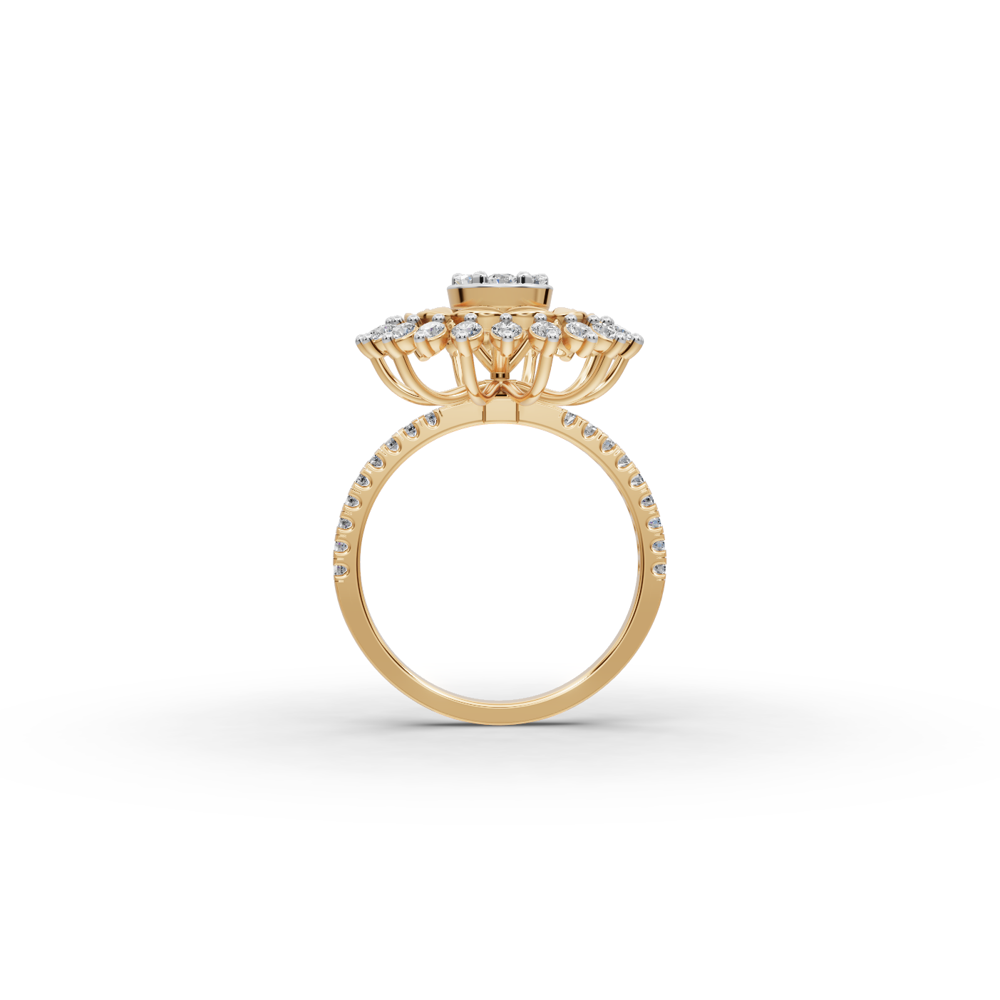 Sunburst Cluster Lab-Grown Diamond Ring