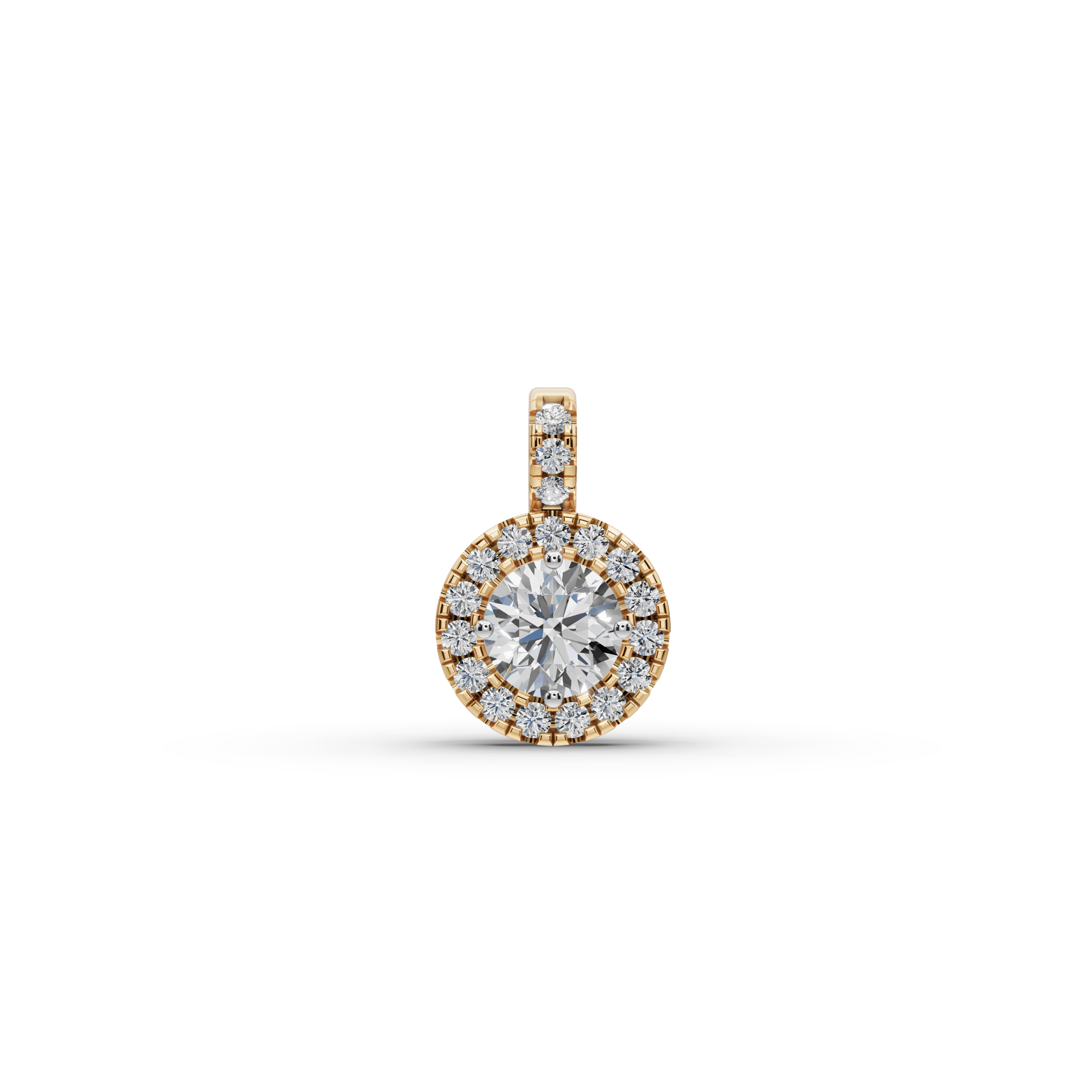 1.00 ct Romantic Lab Grown Round Diamond Halo Pendant