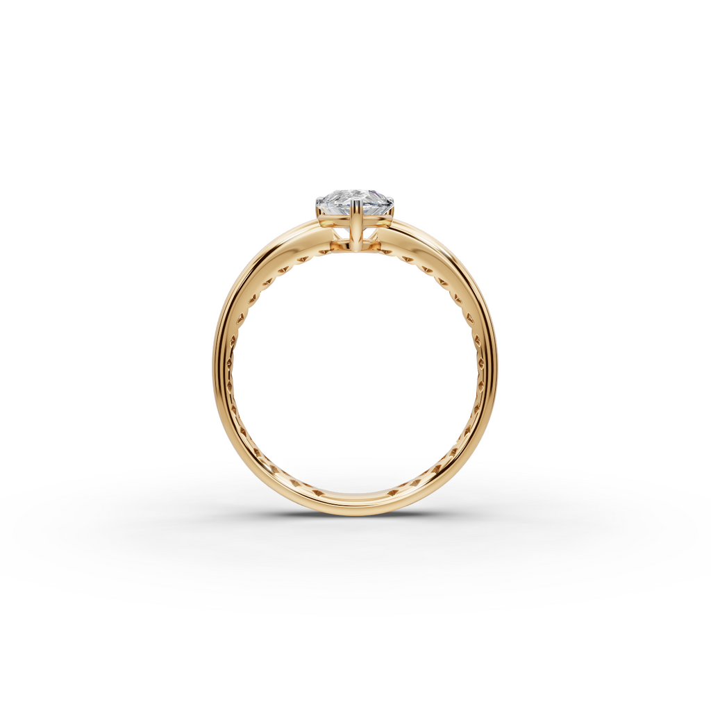 1 tcw Pear Cut Diamond Gold Ring