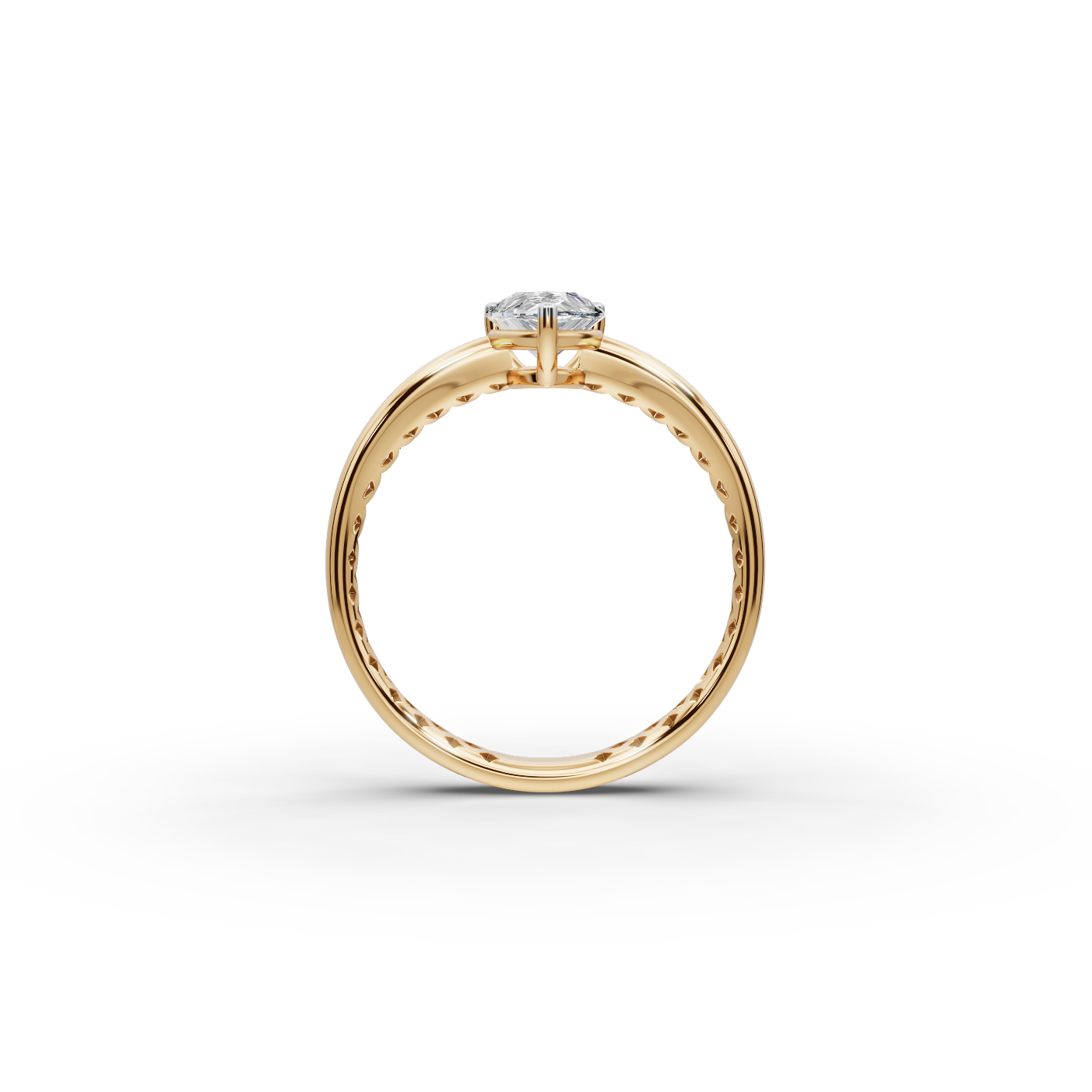 1 tcw Pear Cut Diamond Gold Ring