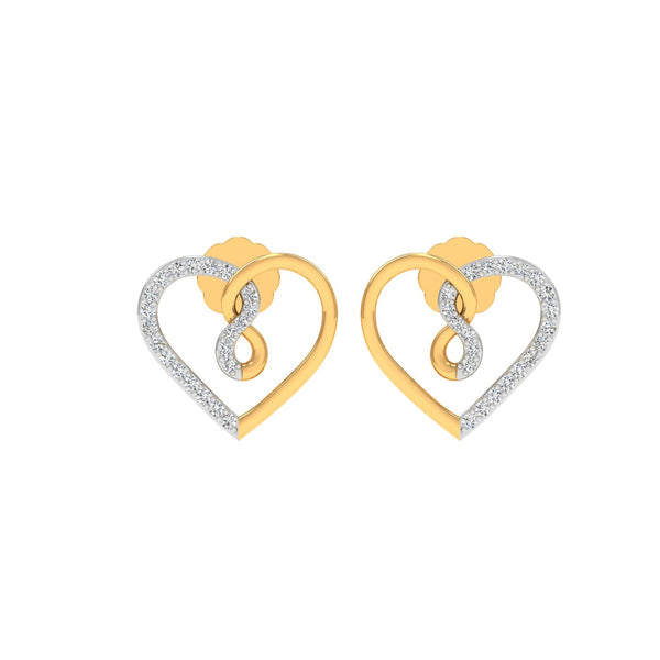 Infinity Heart Earrings with CVD Lab-Grown Diamonds