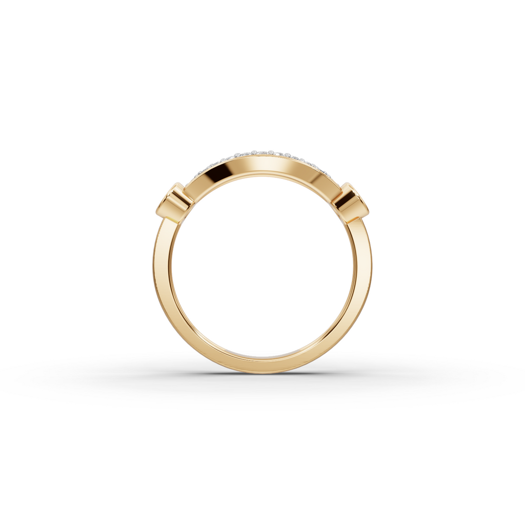 Half Moon Pave Lab-Grown Diamond Ring