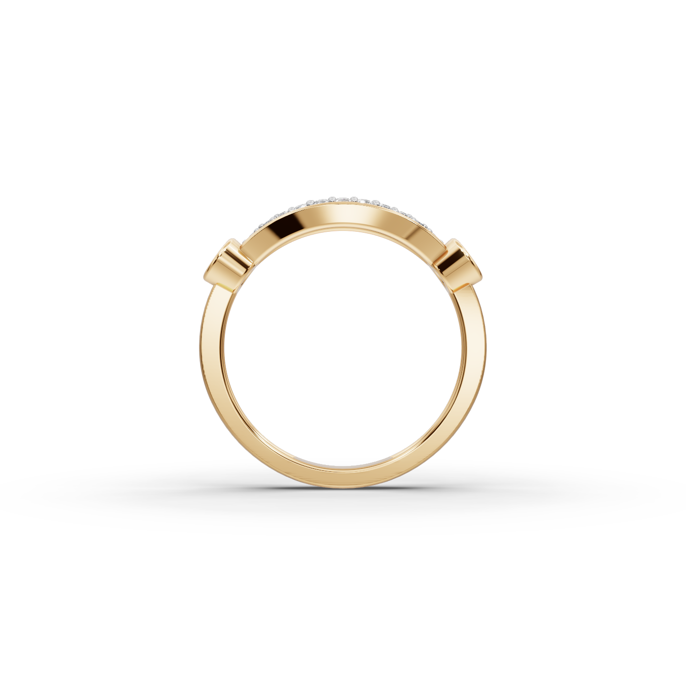 Half Moon Pave Lab-Grown Diamond Ring