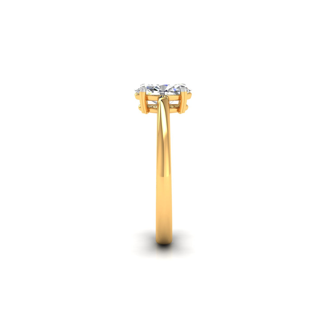 Elegant Oval Solitaire Ring with CVD 1.00 Ct. Lab-Grown Diamond.