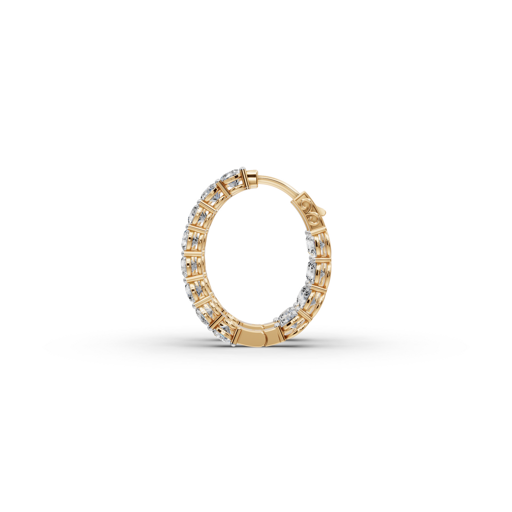 4.00 ct Best Quality Round Diamond Hoops in Oval Shape