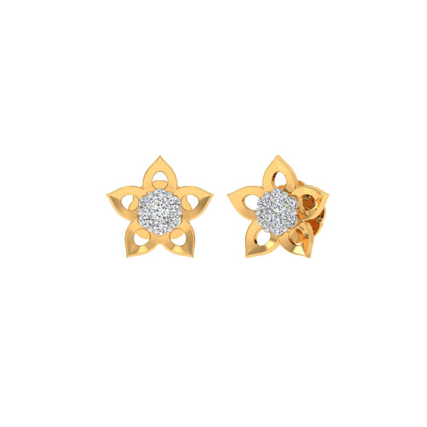 Elegant Petal Earrings with Diamond Center