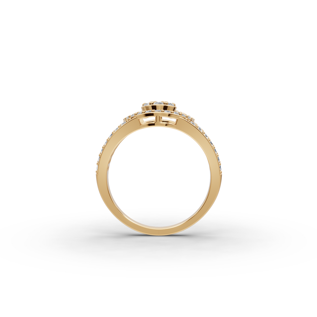Split Band Cluster Lab-Grown Diamond Ring