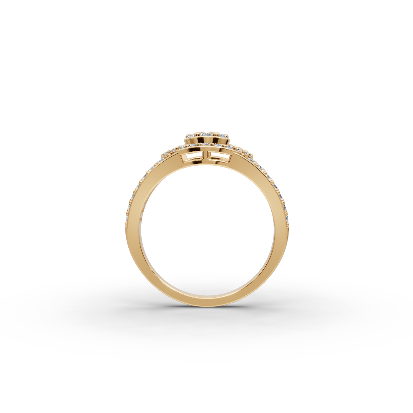 Split Band Cluster Lab-Grown Diamond Ring