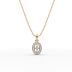 Oval Halo Lab-Grown Diamond Gold Pendant
