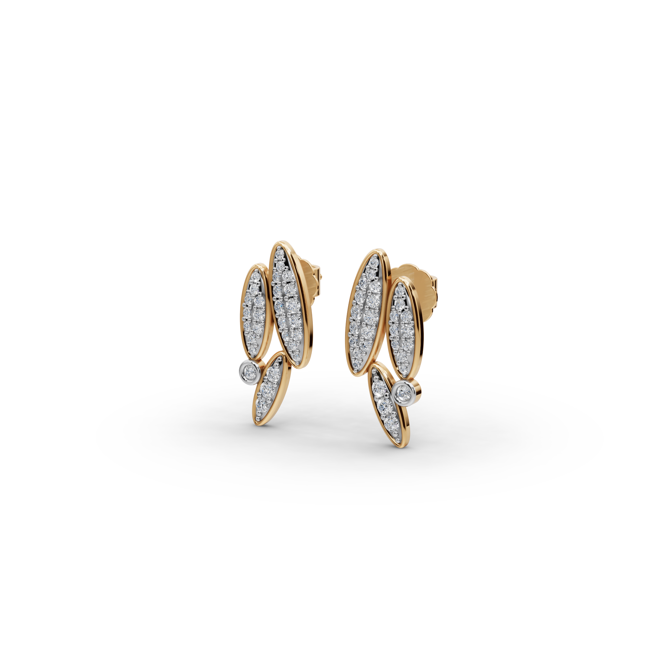 Leaf Cluster Lab-Grown Diamond Earrings