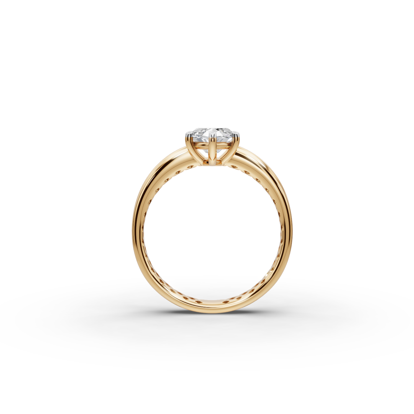 1.5 tcw Marquise Cut Diamond Gold Ring