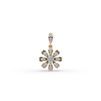 Floral Lab-Grown Diamond Gold Pendant