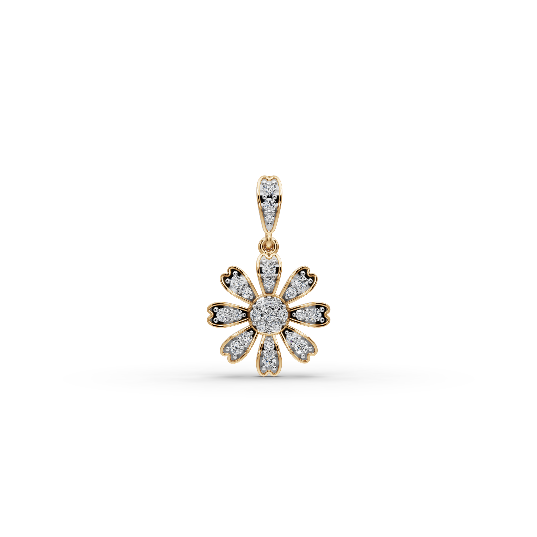 Floral Lab-Grown Diamond Gold Pendant