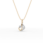 Swirl Floral Lab-Grown Diamond Gold Pendant