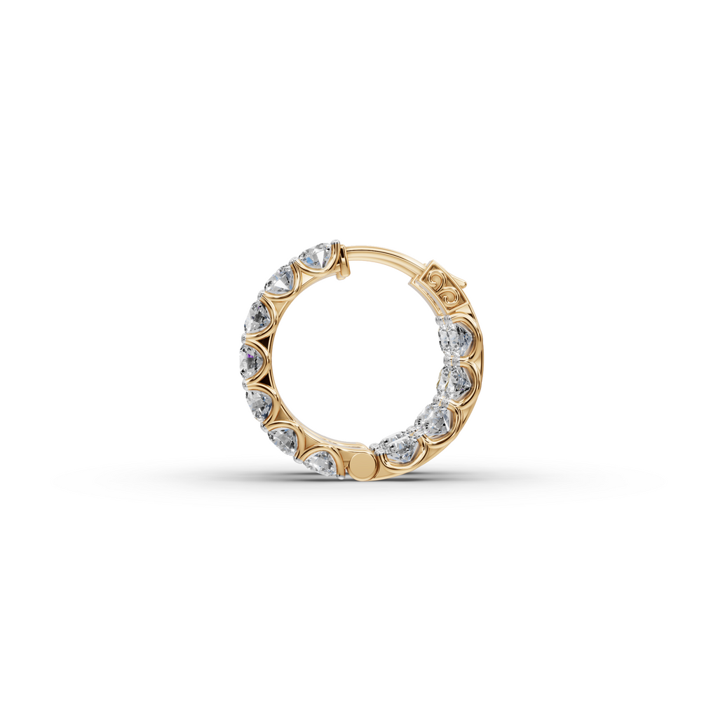 3.00 ct Modern Lab Diamond Hoop EarHoops Earring