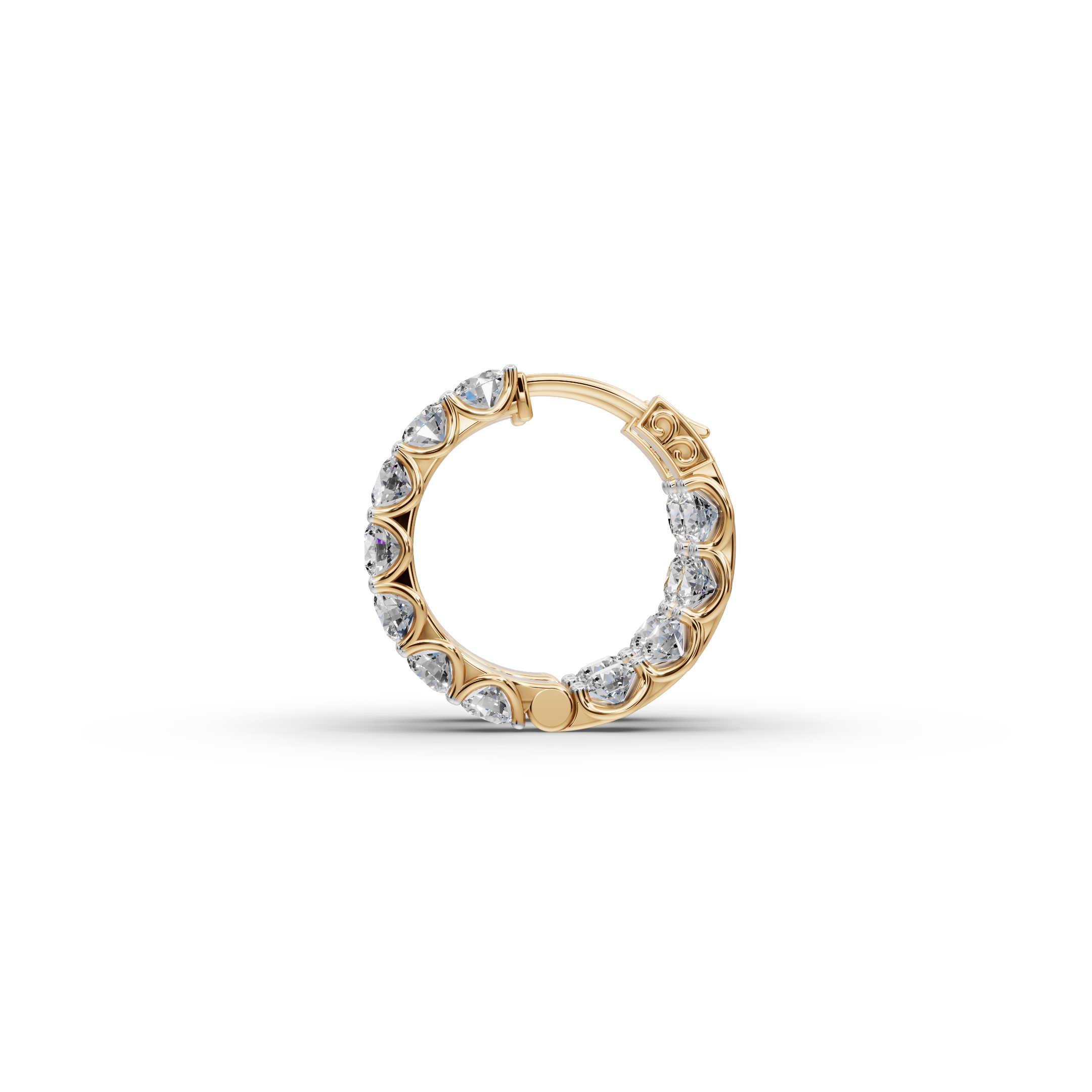 3.00 ct Modern Lab Diamond Hoop EarHoops Earring