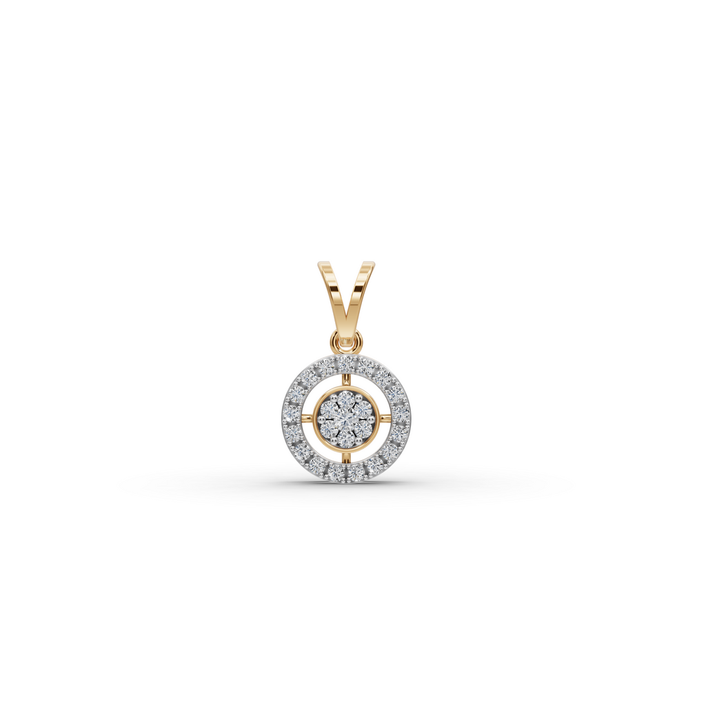 Halo Lab-Grown Diamond Gold Pendant