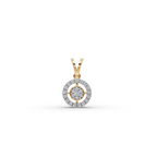 Halo Lab-Grown Diamond Gold Pendant
