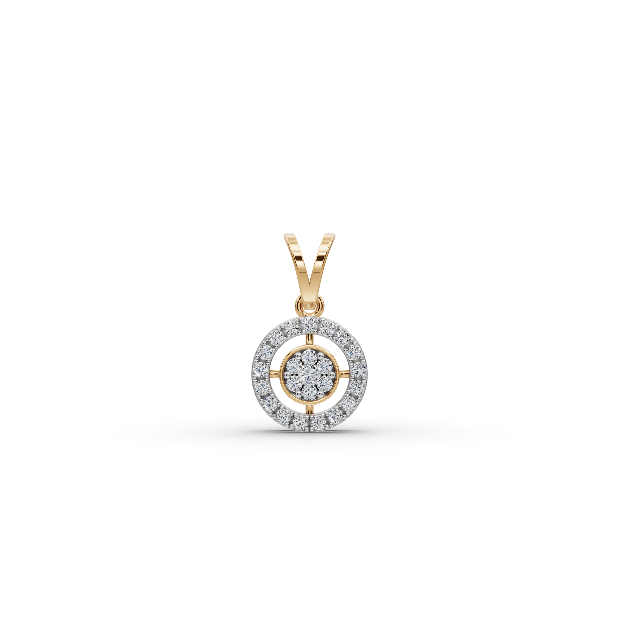Halo Lab-Grown Diamond Gold Pendant