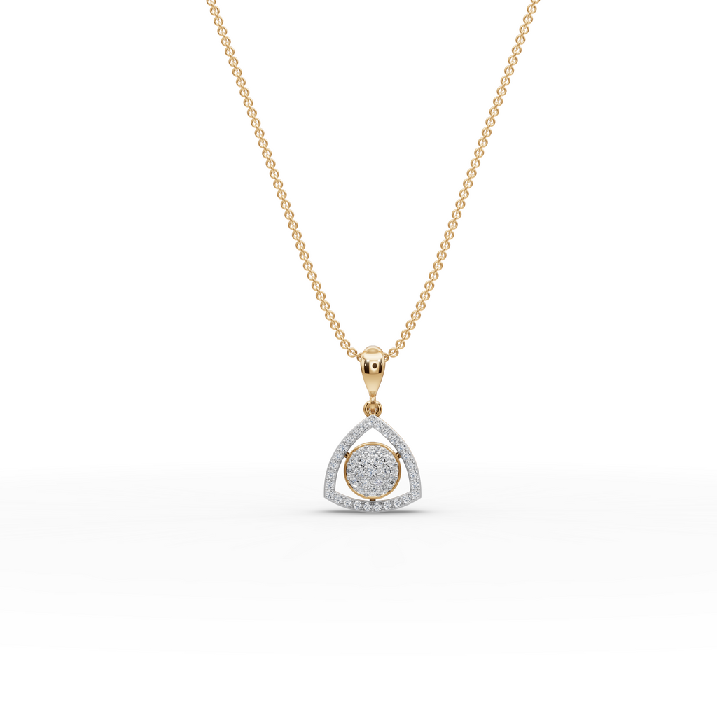 Geometric Lab-Grown Diamond Gold Pendant
