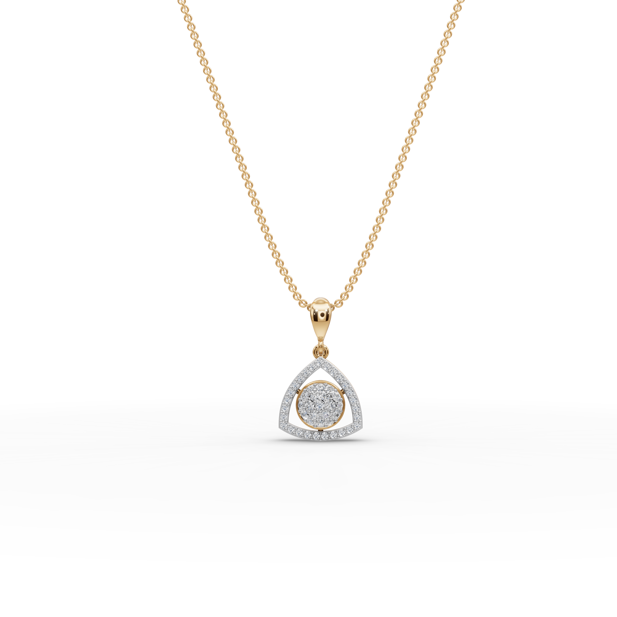 Geometric Lab-Grown Diamond Gold Pendant