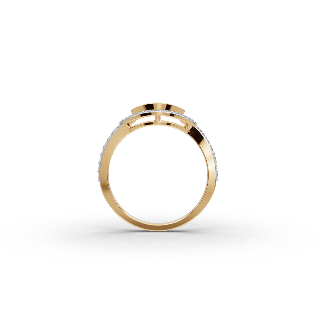 Pave Circle Halo Lab-Grown Diamond Ring