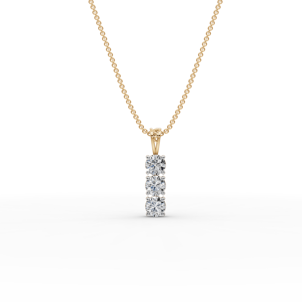 1.50 ct Minimalist 3 Lab Grown Diamond Drop Pendant
