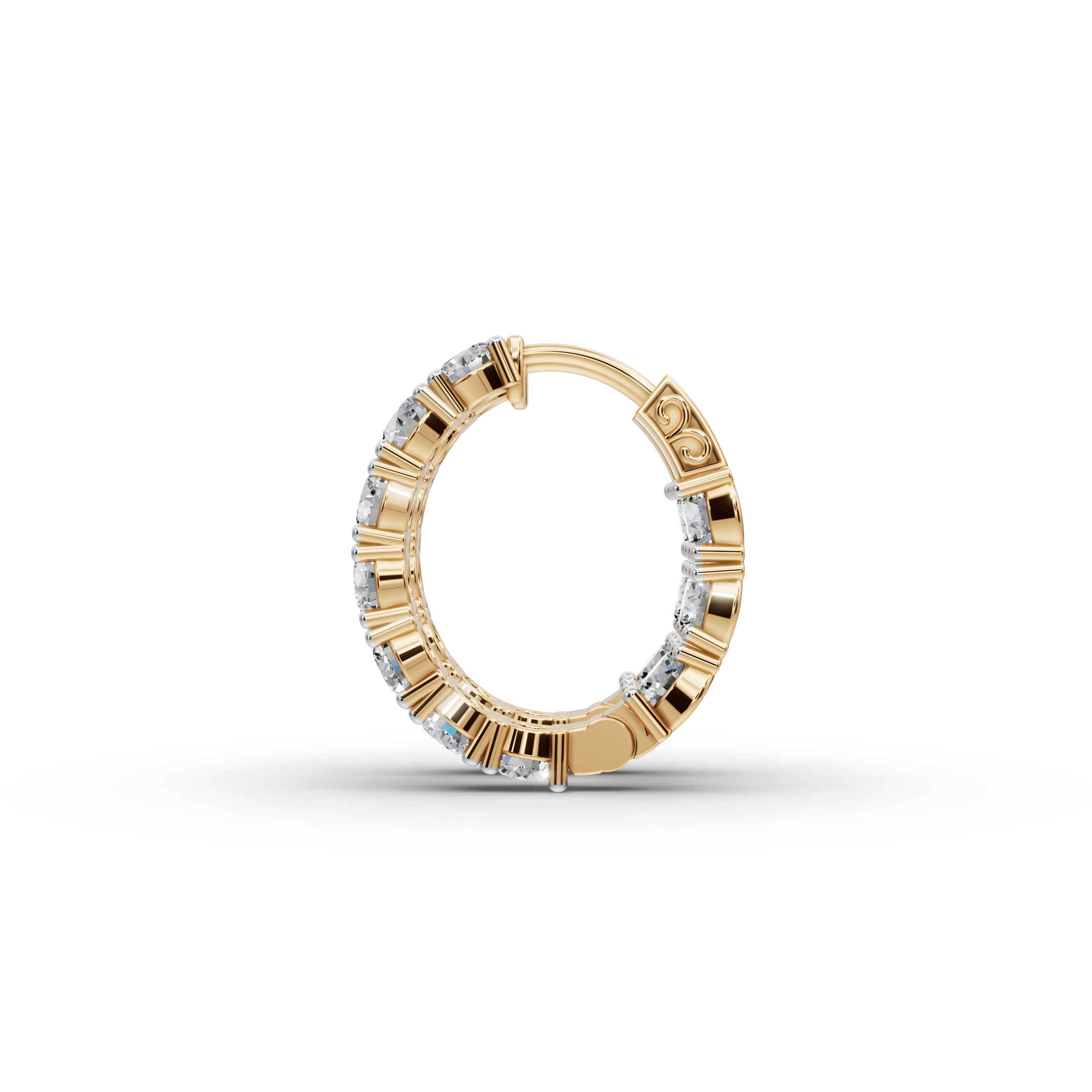 4.00 ct Bridal Diamond-Studded Oval Shape Hoops Earring