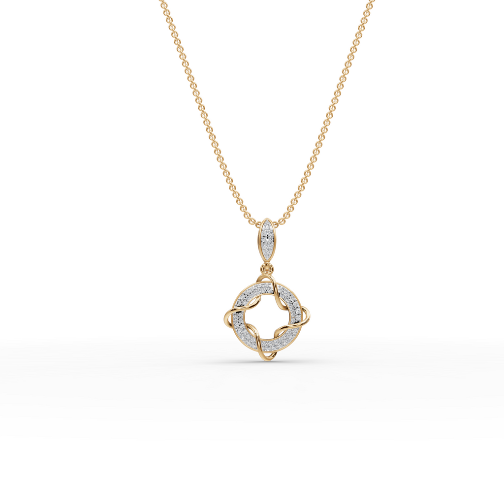 Elegant Knot Circle Diamond Pendant