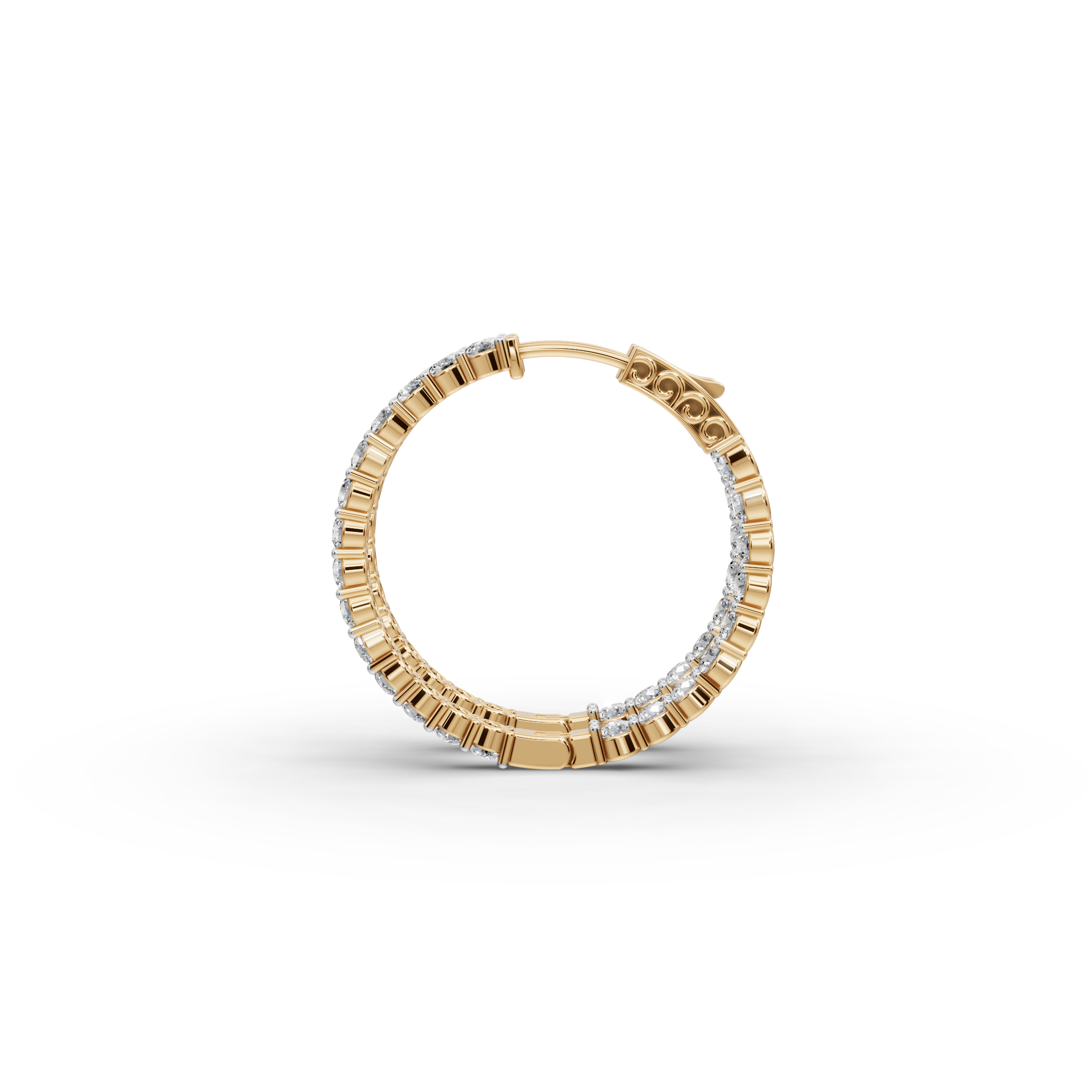 2.00ct Bold Lab Diamond Round Hoop EarHoops Earring