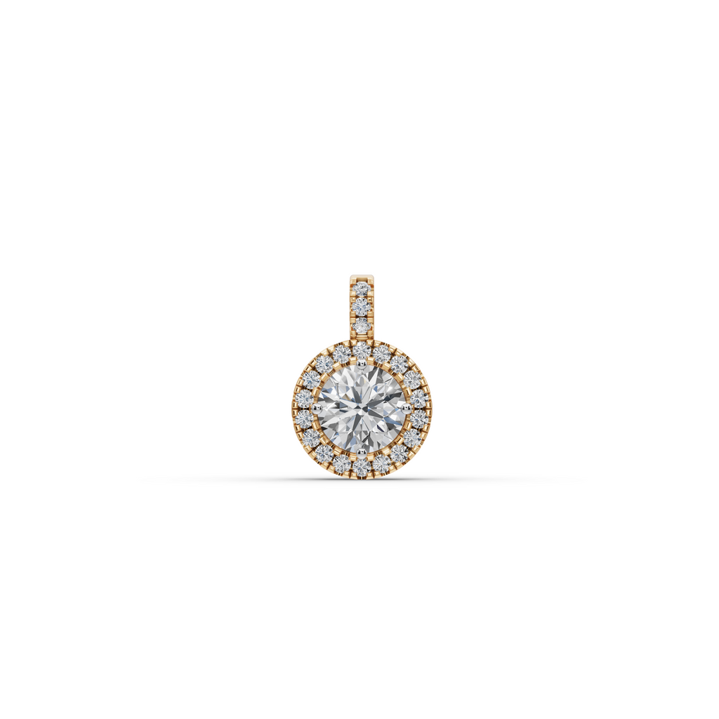 2.00 ct Minimalist Halo Diamond Pendant – Lab Created Round Solitaire  – Ethical Jewelry Charm