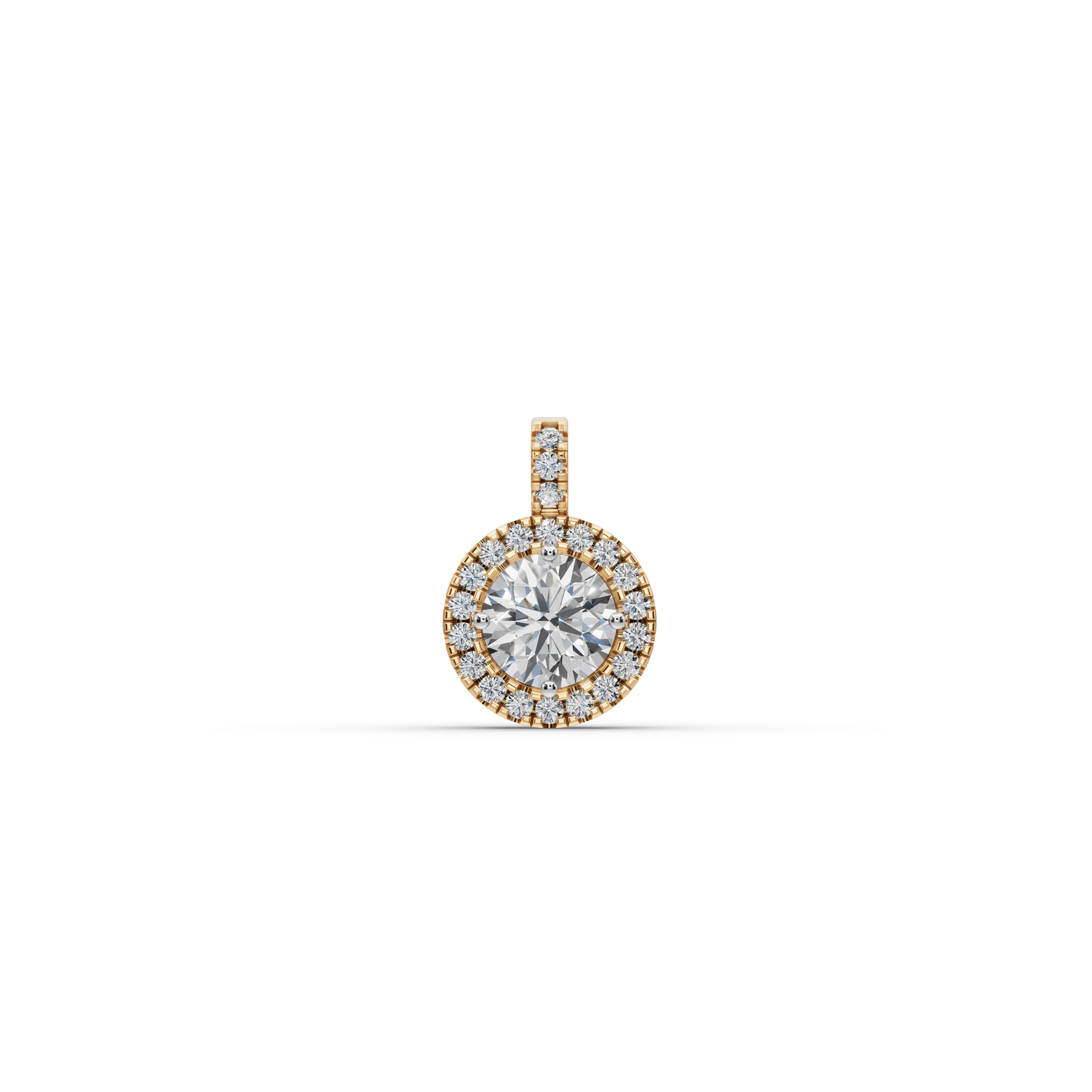 2.00 ct Minimalist Halo Diamond Pendant – Lab Created Round Solitaire  – Ethical Jewelry Charm
