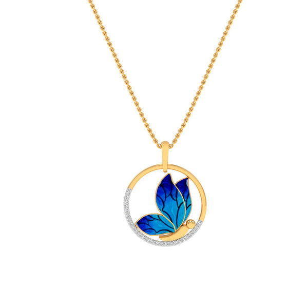 Radiant Butterfly Circle Pendant