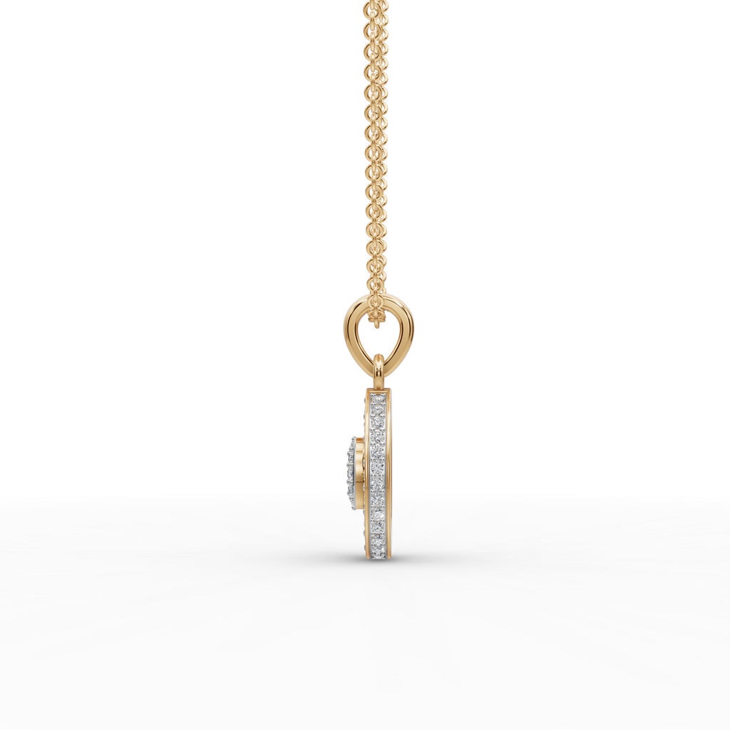 Oval Halo Lab-Grown Diamond Gold Pendant