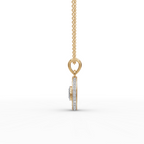 Oval Halo Lab-Grown Diamond Gold Pendant