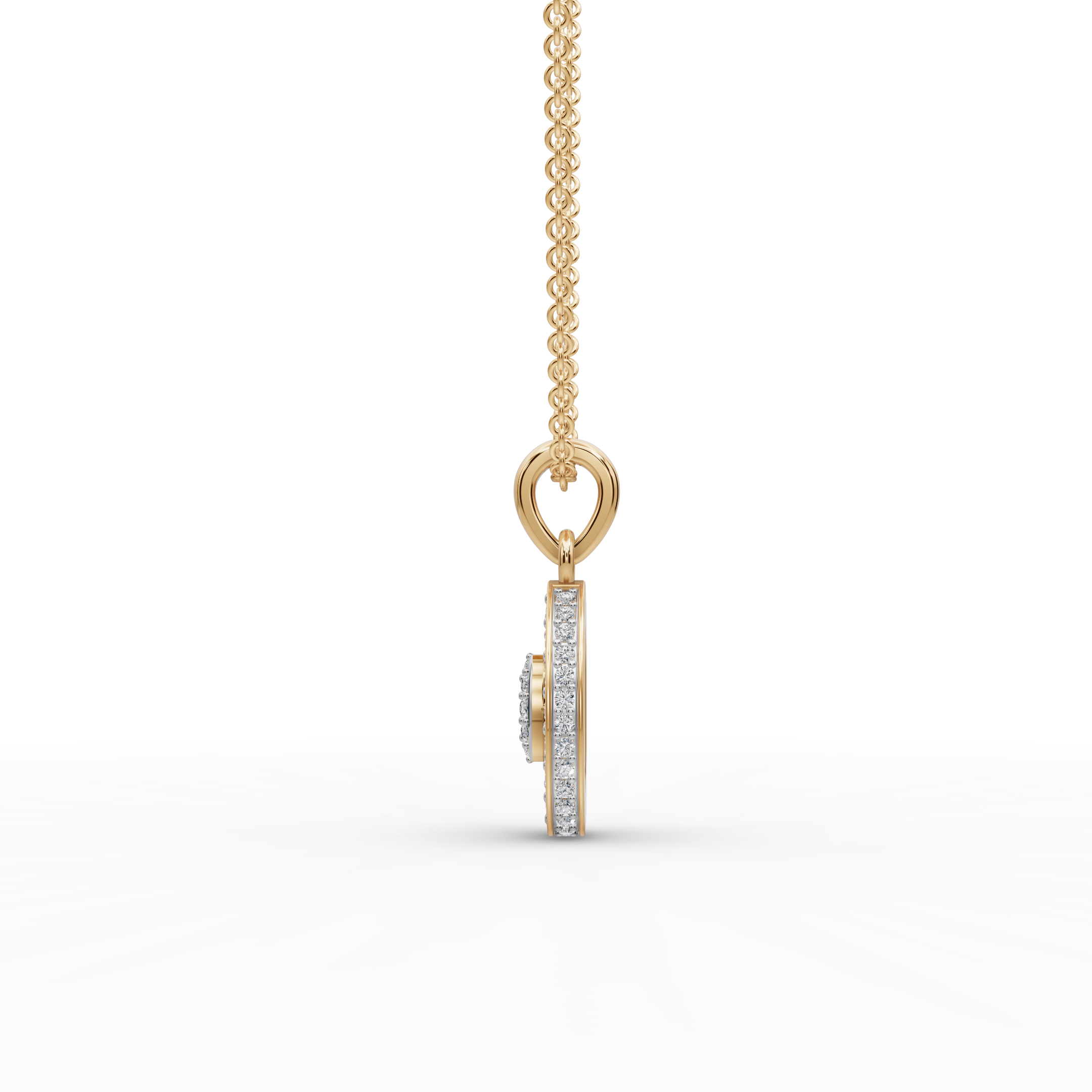Oval Halo Lab-Grown Diamond Gold Pendant