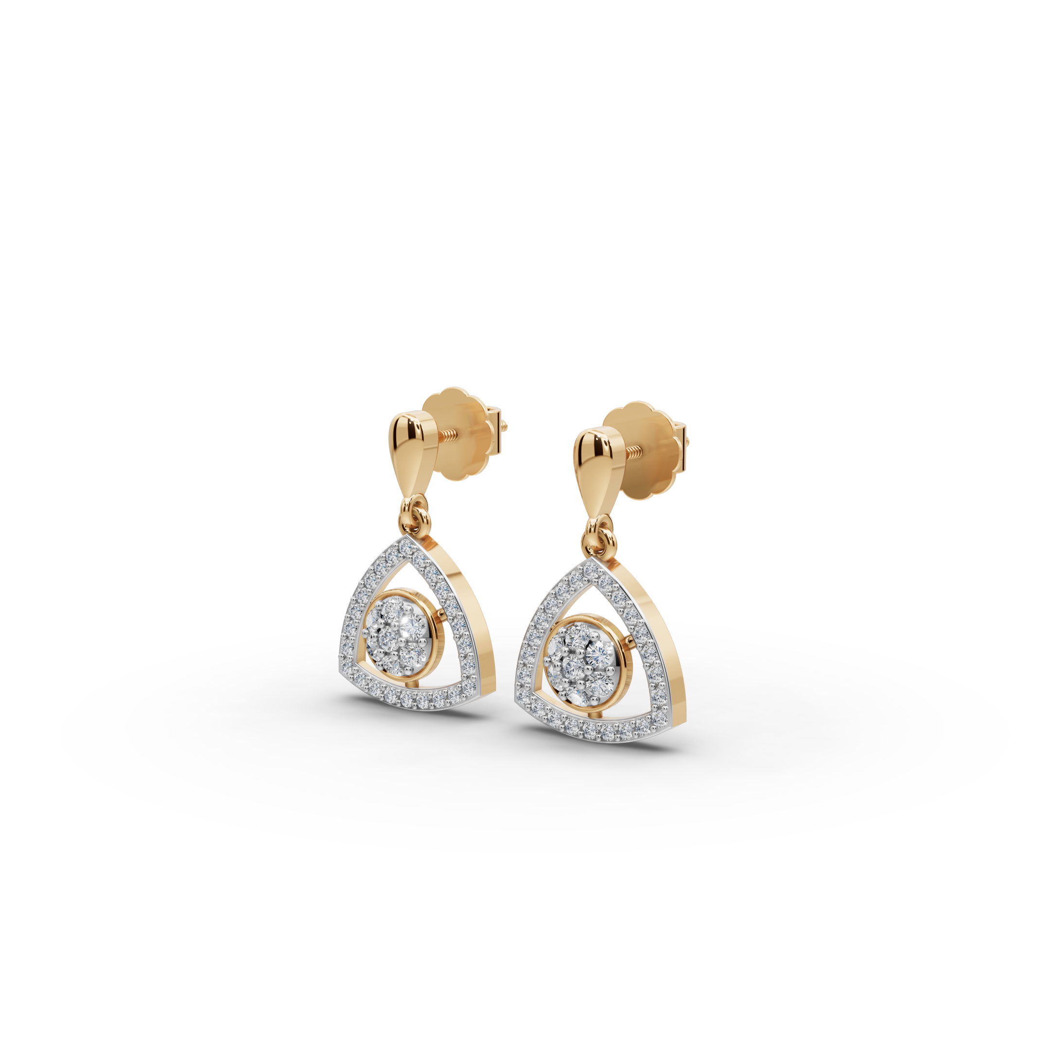 Triangle Halo Lab-Grown Diamond Earrings