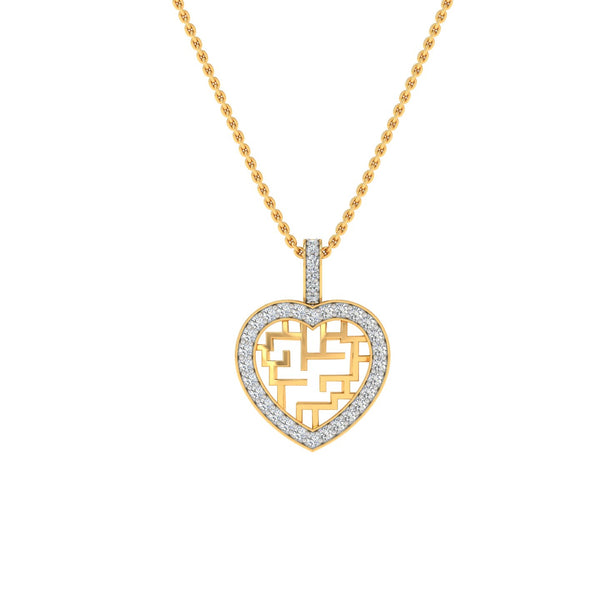 Maze-Inspired Heart Pendant with CVD Lab-Grown Diamonds