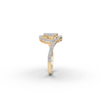 Pave Circle Halo Lab-Grown Diamond Ring