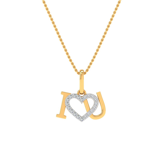 "I Love You" Pendant with CVD Lab-Grown Diamonds