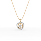 Sunburst Floral Lab-Grown Diamond Pendant