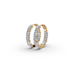 5.00 ct Minimalist Lab Diamond Round Hoop EarHoops Earring