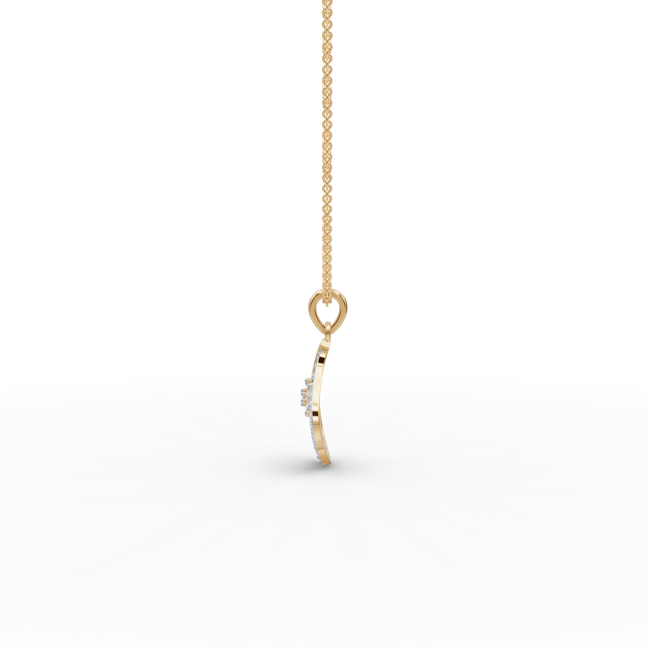 Swirl Floral Lab-Grown Diamond Gold Pendant