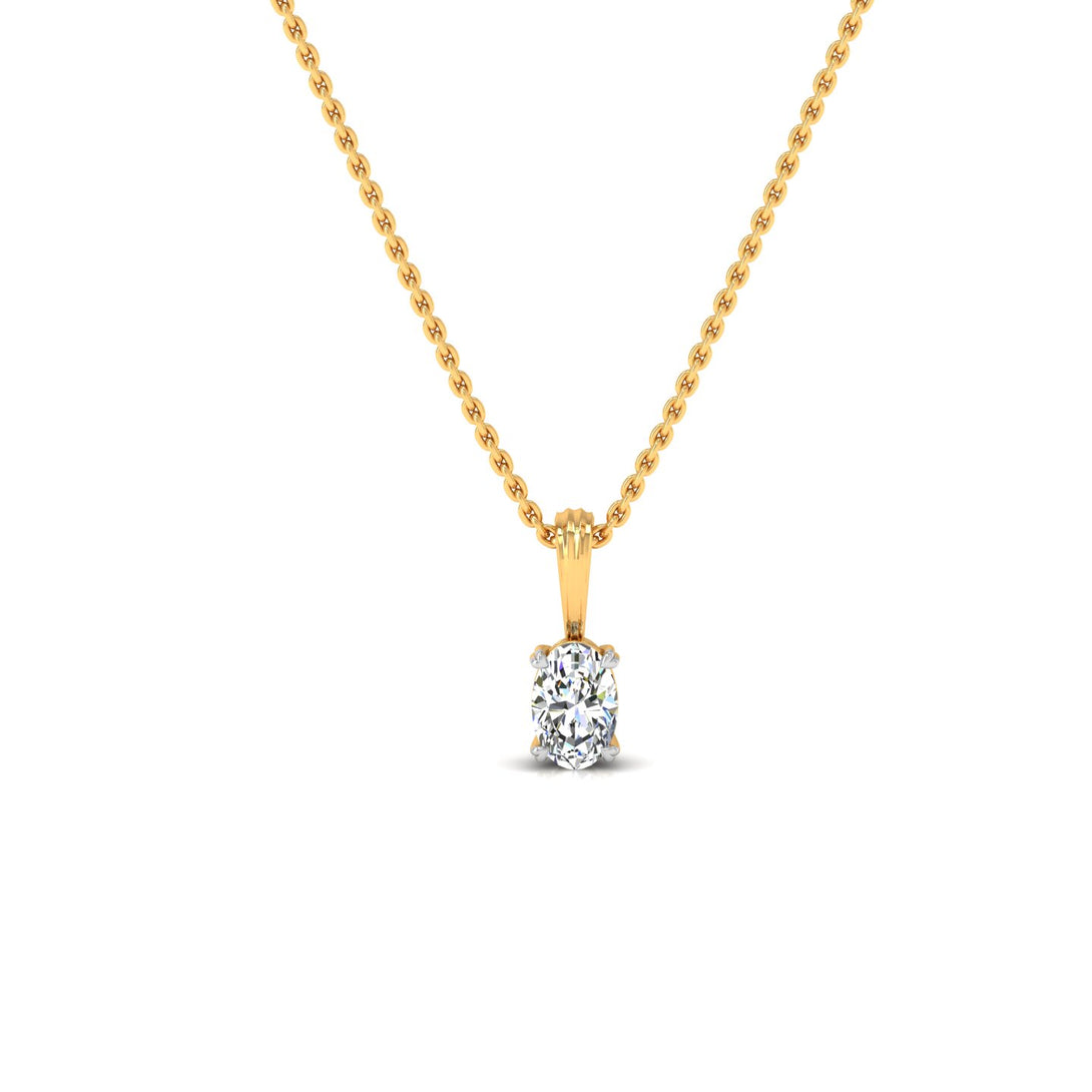 Elegant Oval Cut Solitaire Pendant with 0.50 ct. CVD Lab-Grown Diamond.